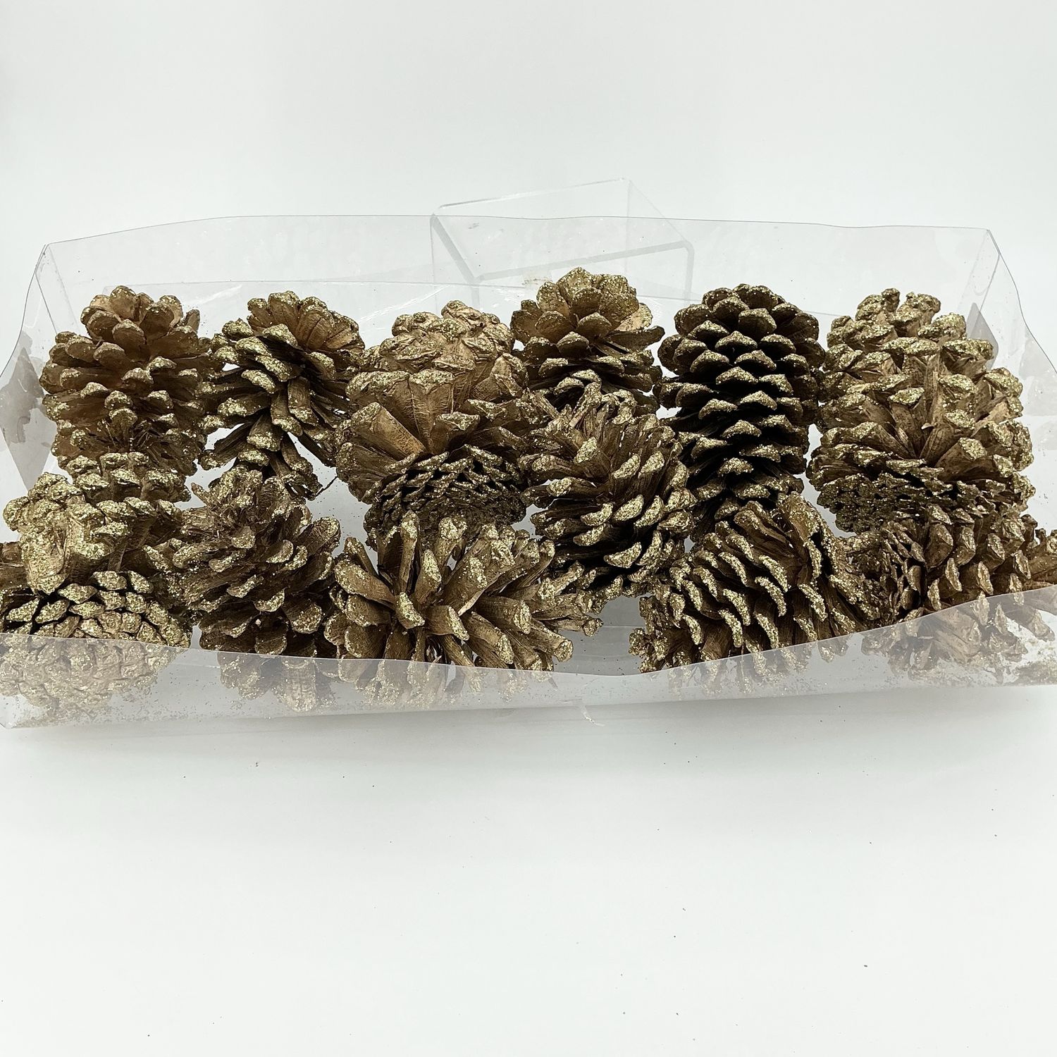 Pinecones Gold Glitter- 5.5" - Box of 12