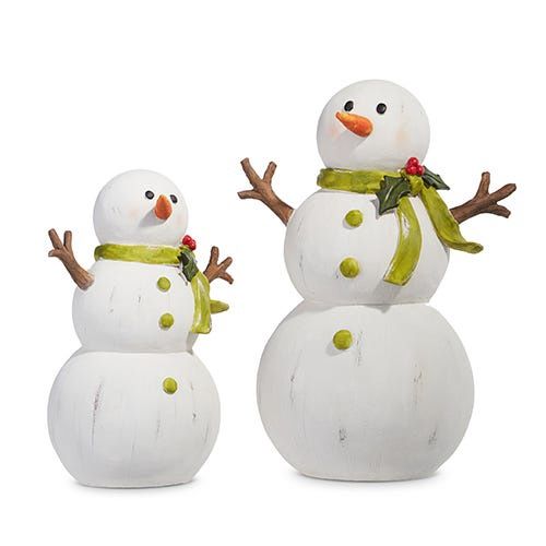 Snowman W/Green Scarf - Large