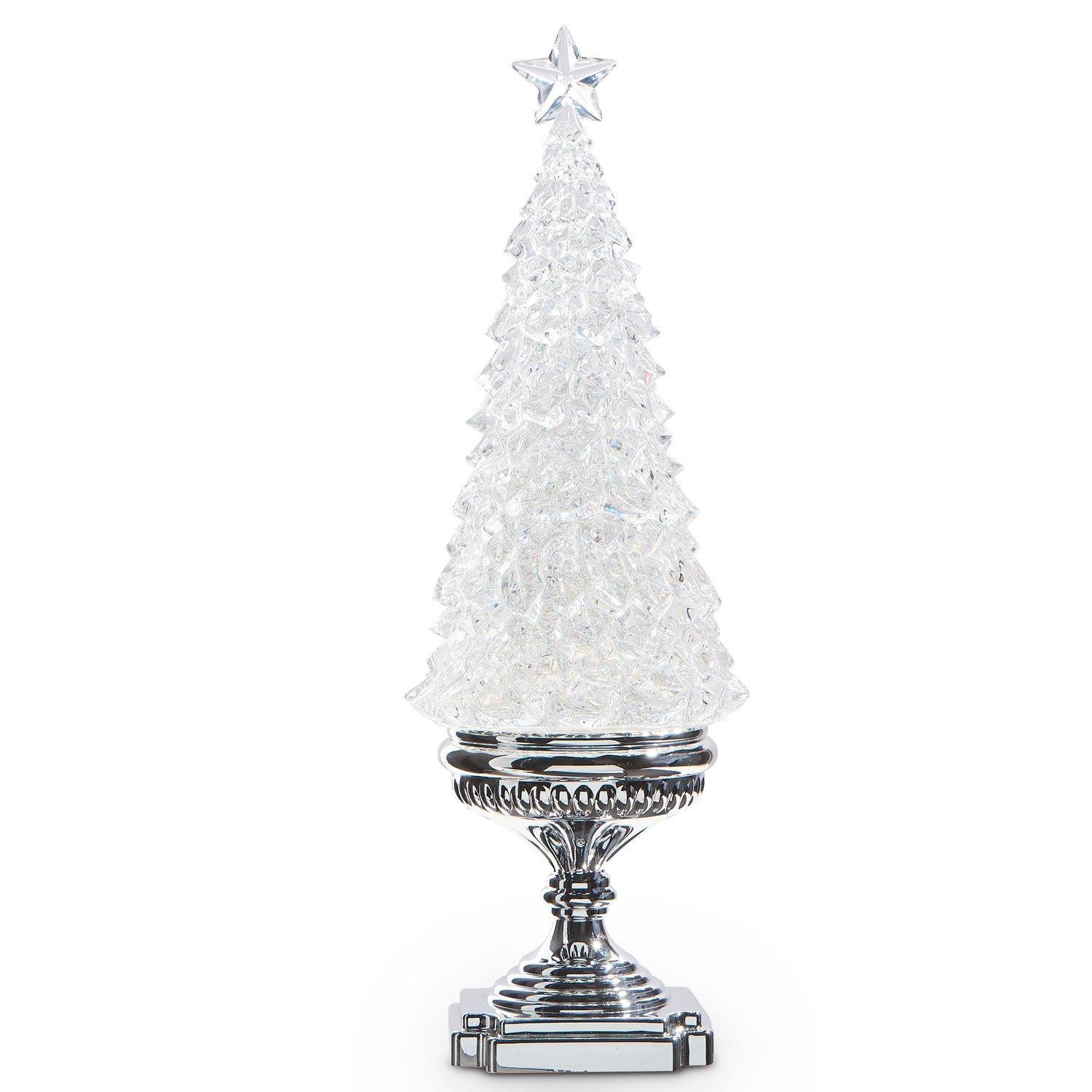 Water Lantern Tree W/Silver Swirling Glitter - Req 3 AA, Timer