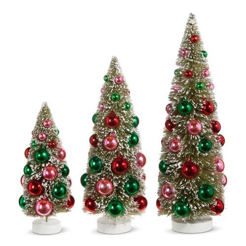 Bottle Brush Tree W/Ornaments - Large