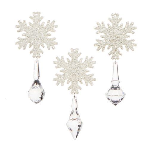 Snowflake Crystal Drop Ornament - 5.75"