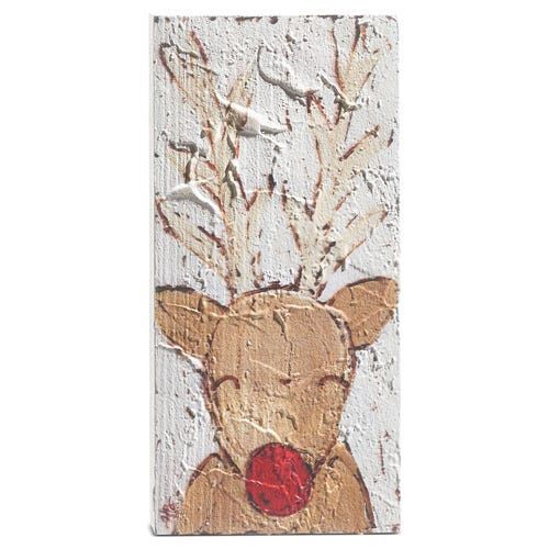 Reindeer Textured Wood Block - 8"