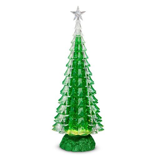 Water Lantern Green Tree 15" - Req 3AAA, 6 Hour Timer