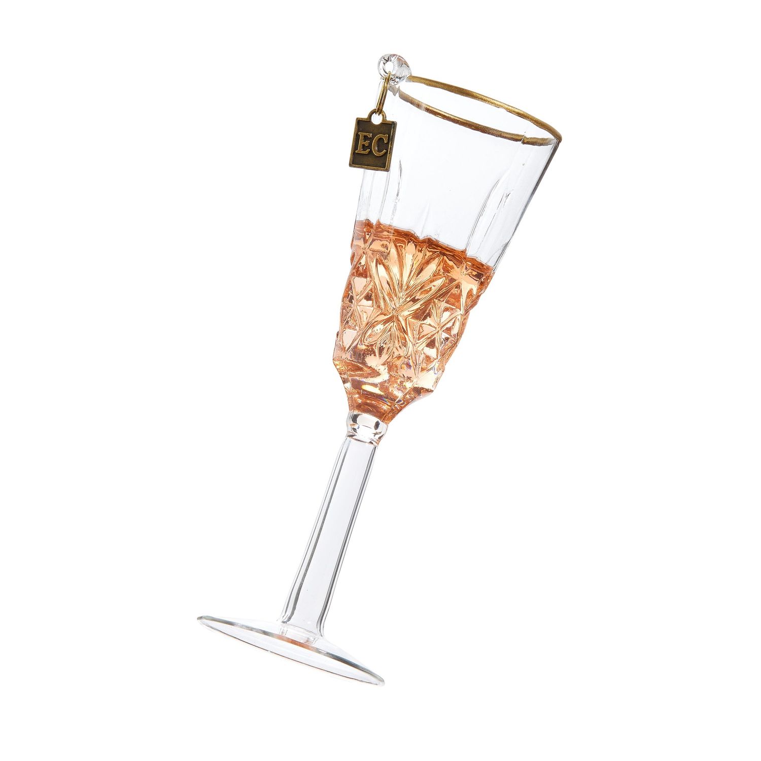 Glass Of Champagne Ornament - 6"