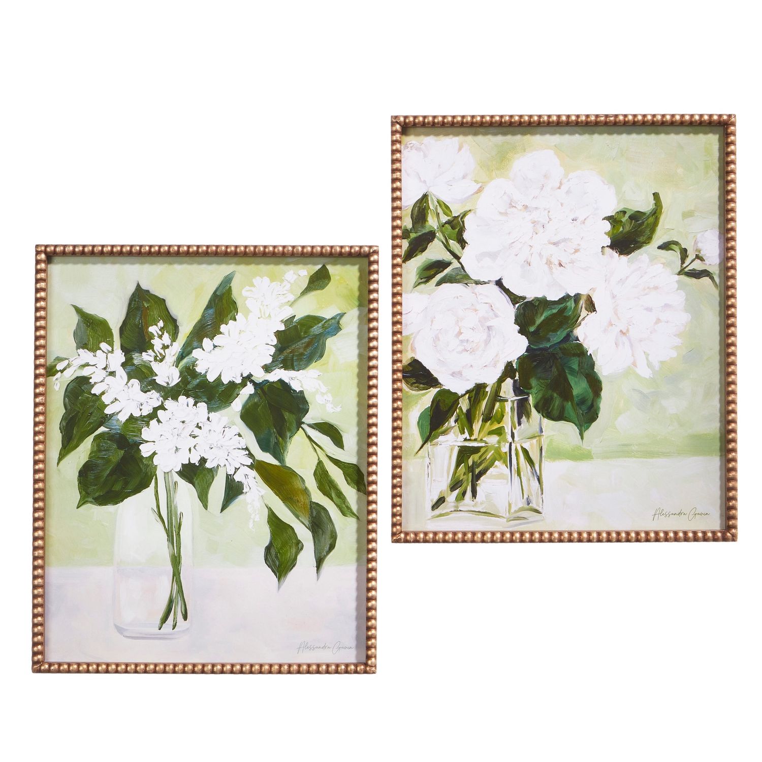 White Flower in Vase Print - 2 Assorted