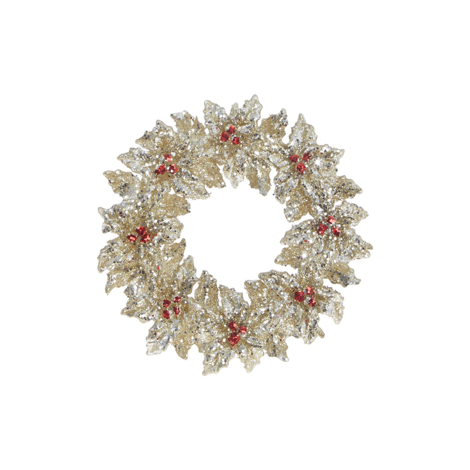 Holly Wreath Ornament - Glittered