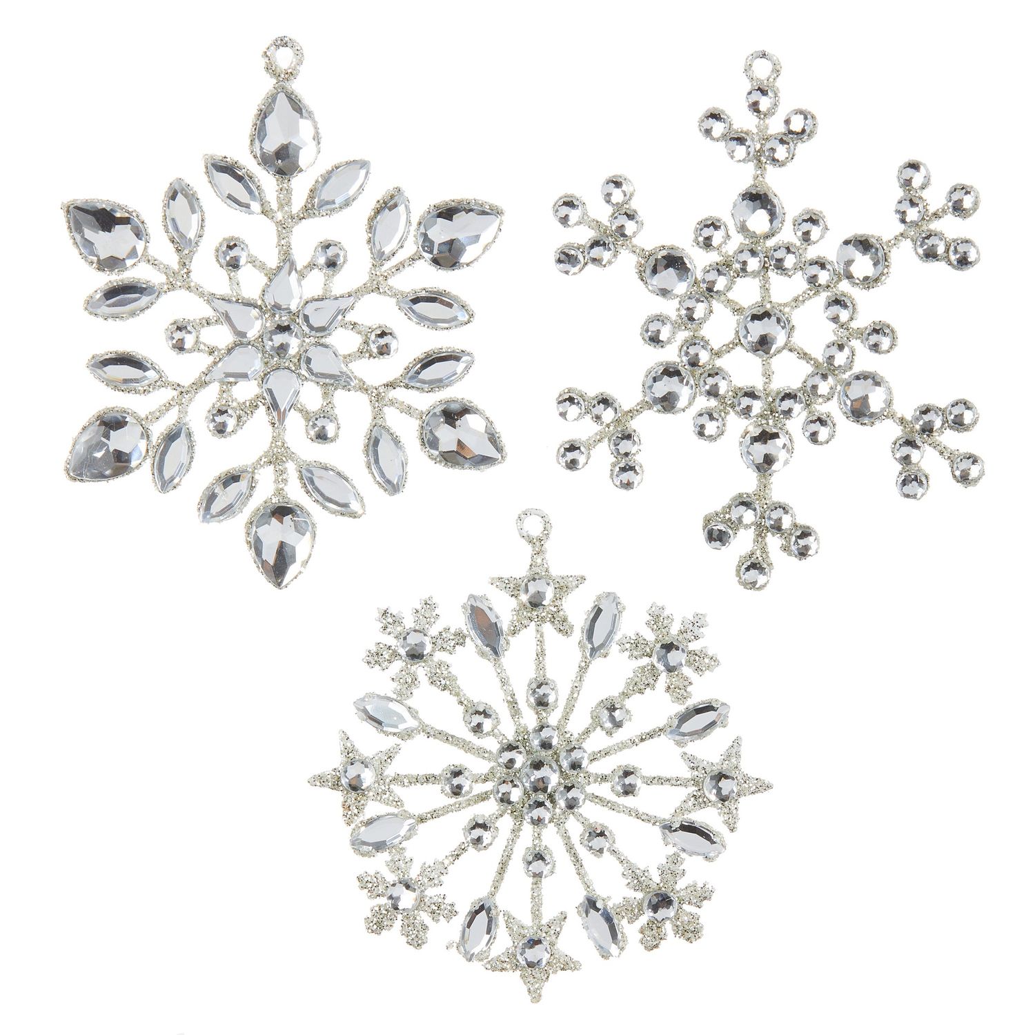 Jeweled Snowflake Ornament - Assorted