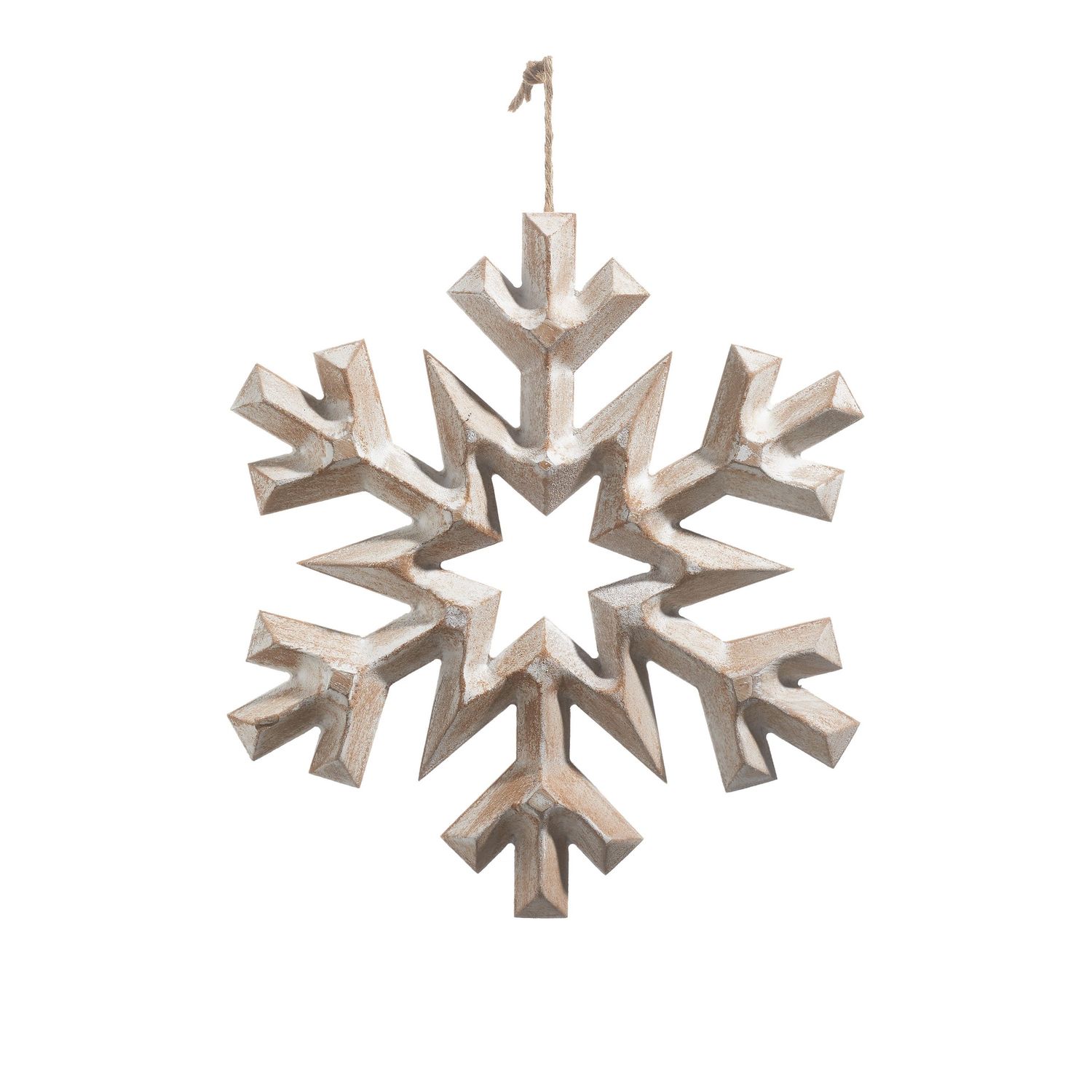 Whitewashed Snowflake Ornament - 15.75"  Large