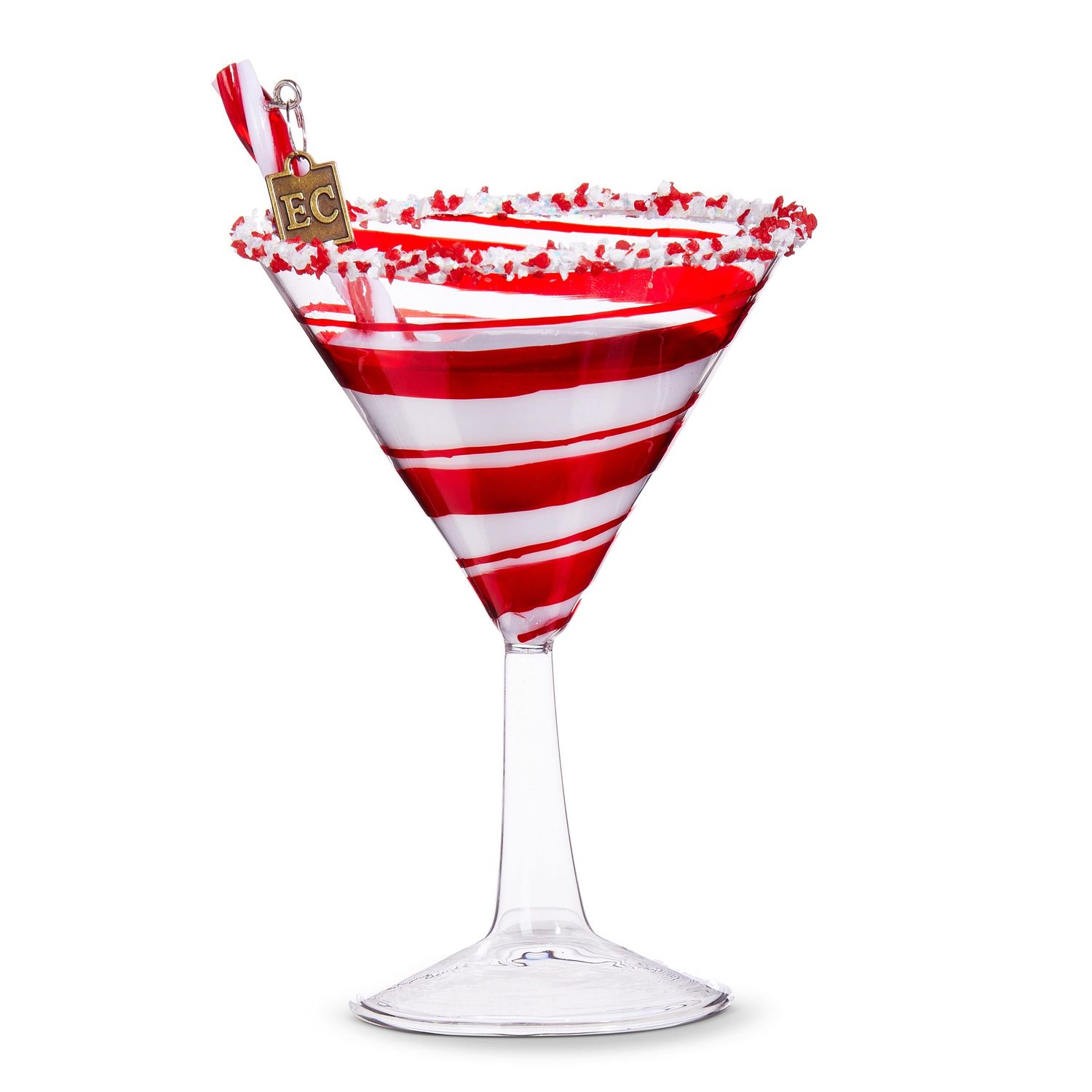 Peppermint Christmas Cocktail Ornament - 6"