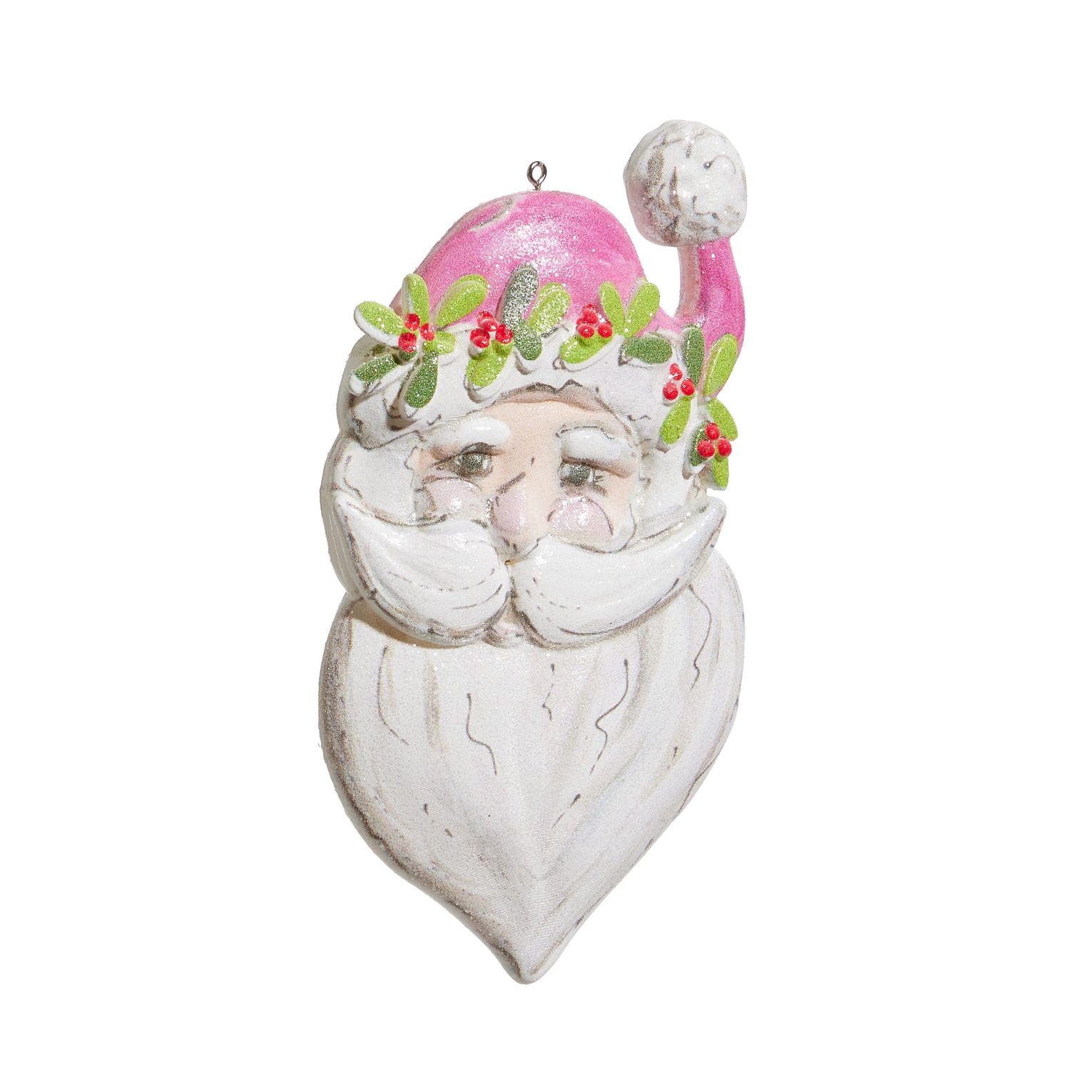 Pink Santa Ornament - 5.5"