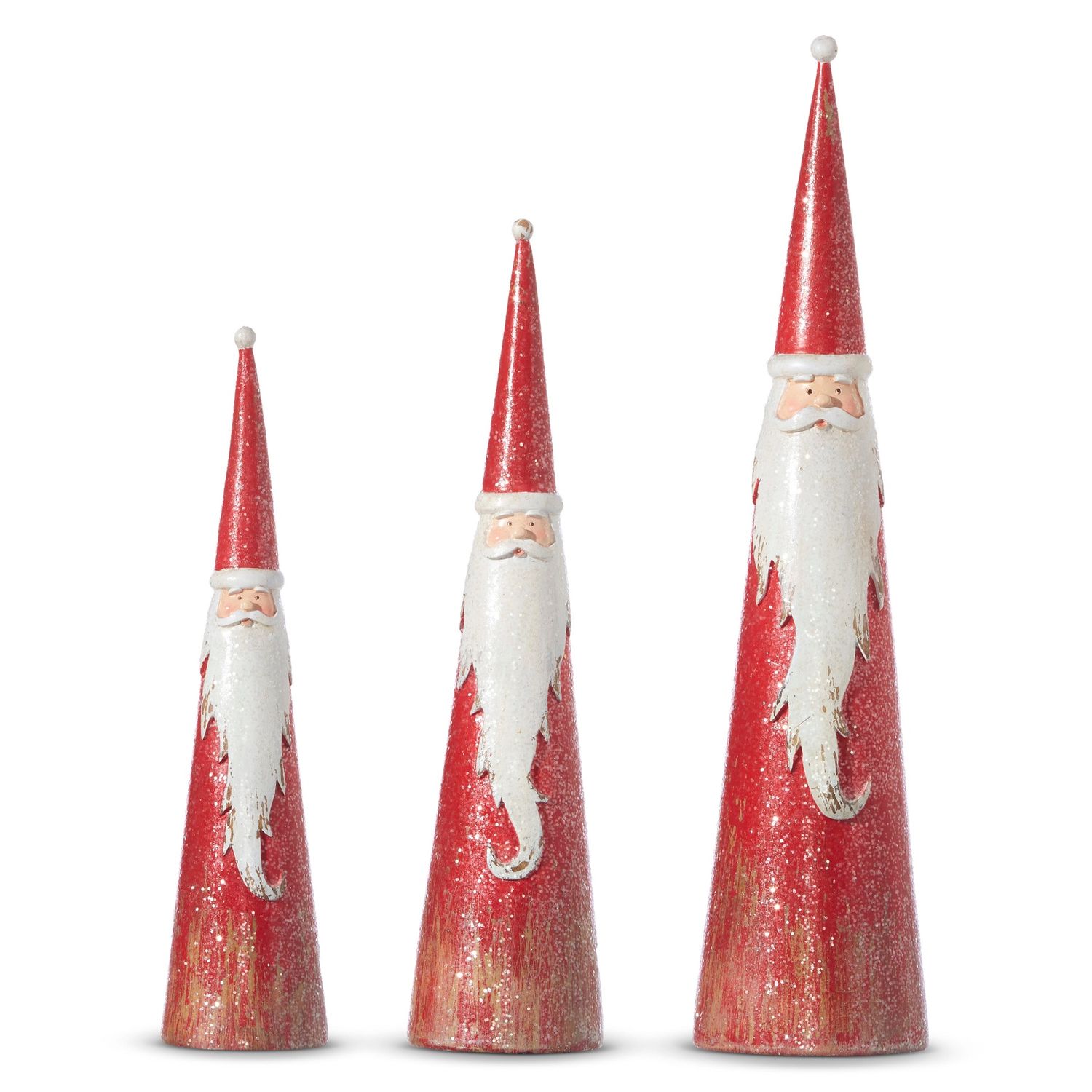 Red Cone Santa w/ Glitter - Large