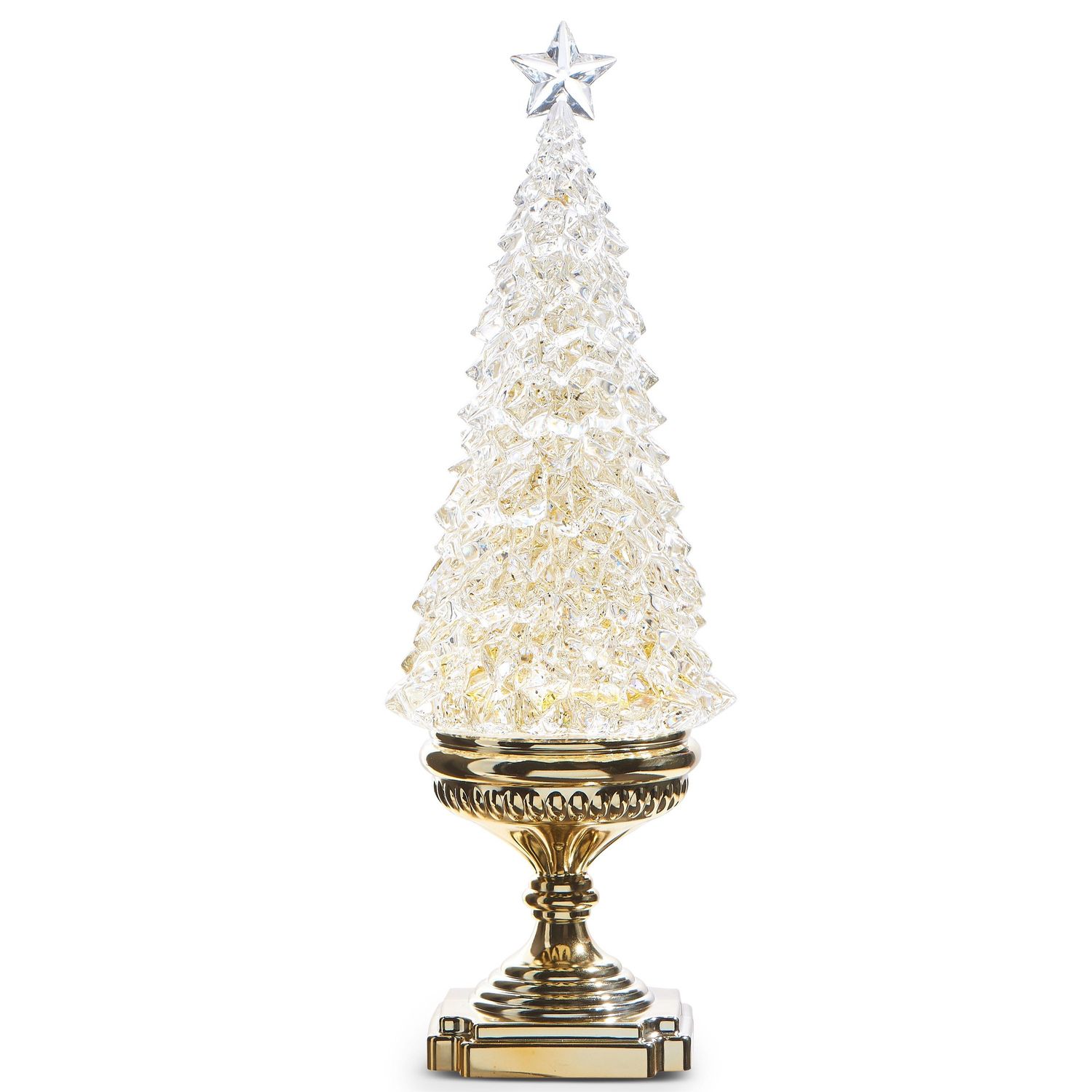 Water Lantern Tree W/Gold Base Swirling Glitter - Req 3 AA, Timer