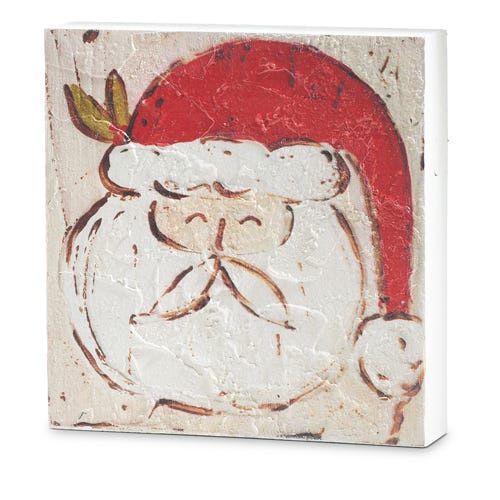 Santa Face Wood Block - 8"