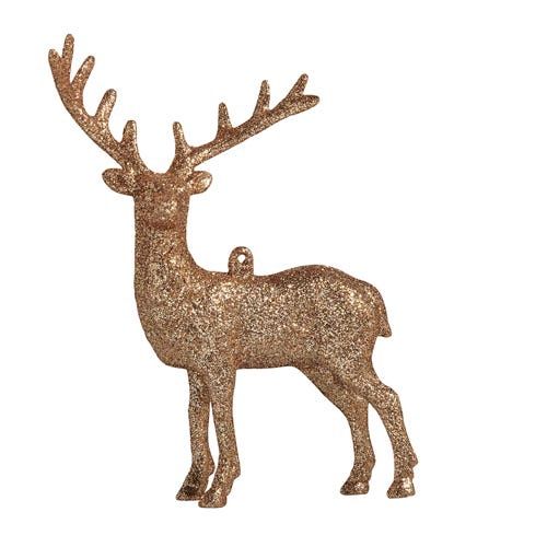 Glitter Deer Ornament - Copper