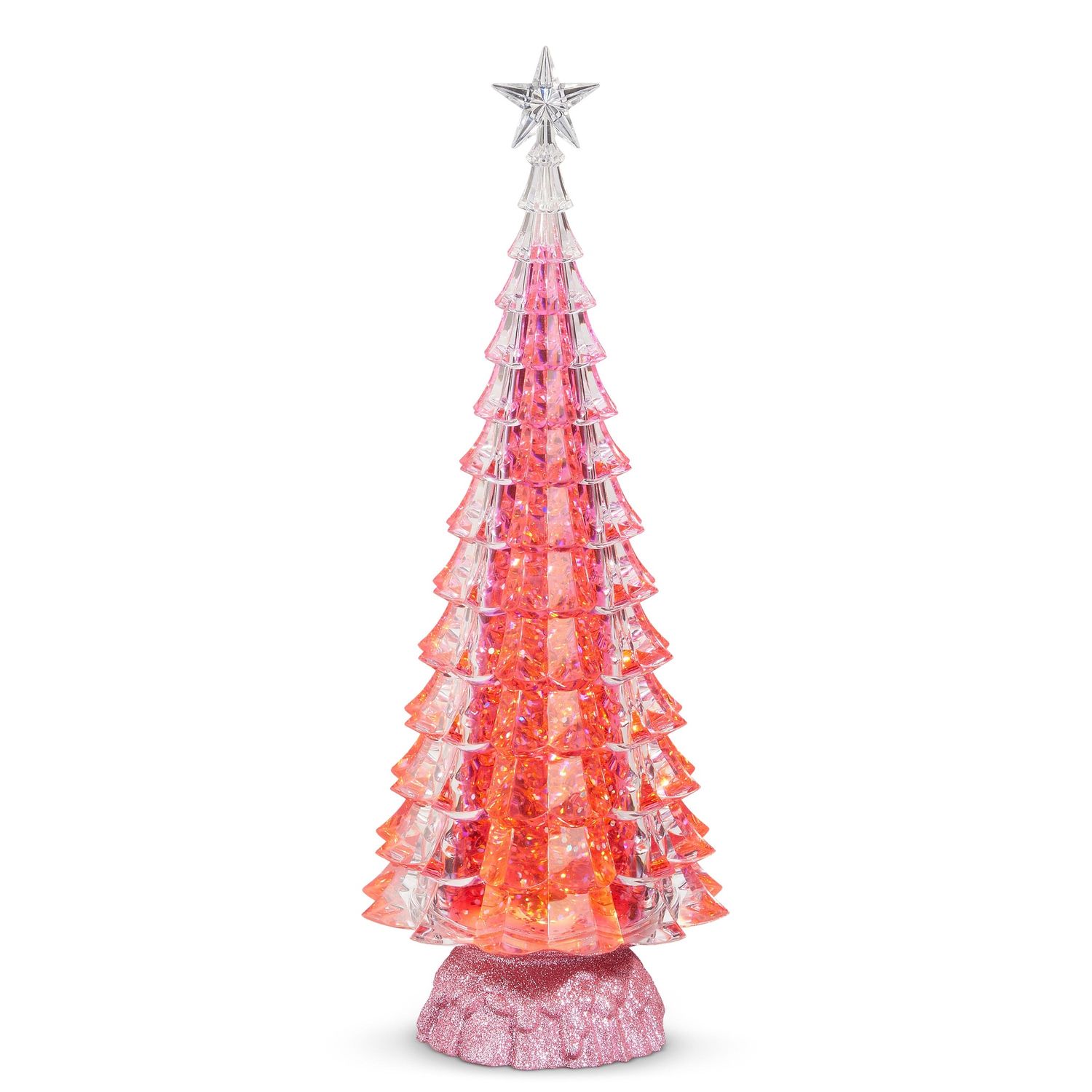 Water Lantern Lit Pink Tree 15" - Req 3AAA, 6 Hr Trimer