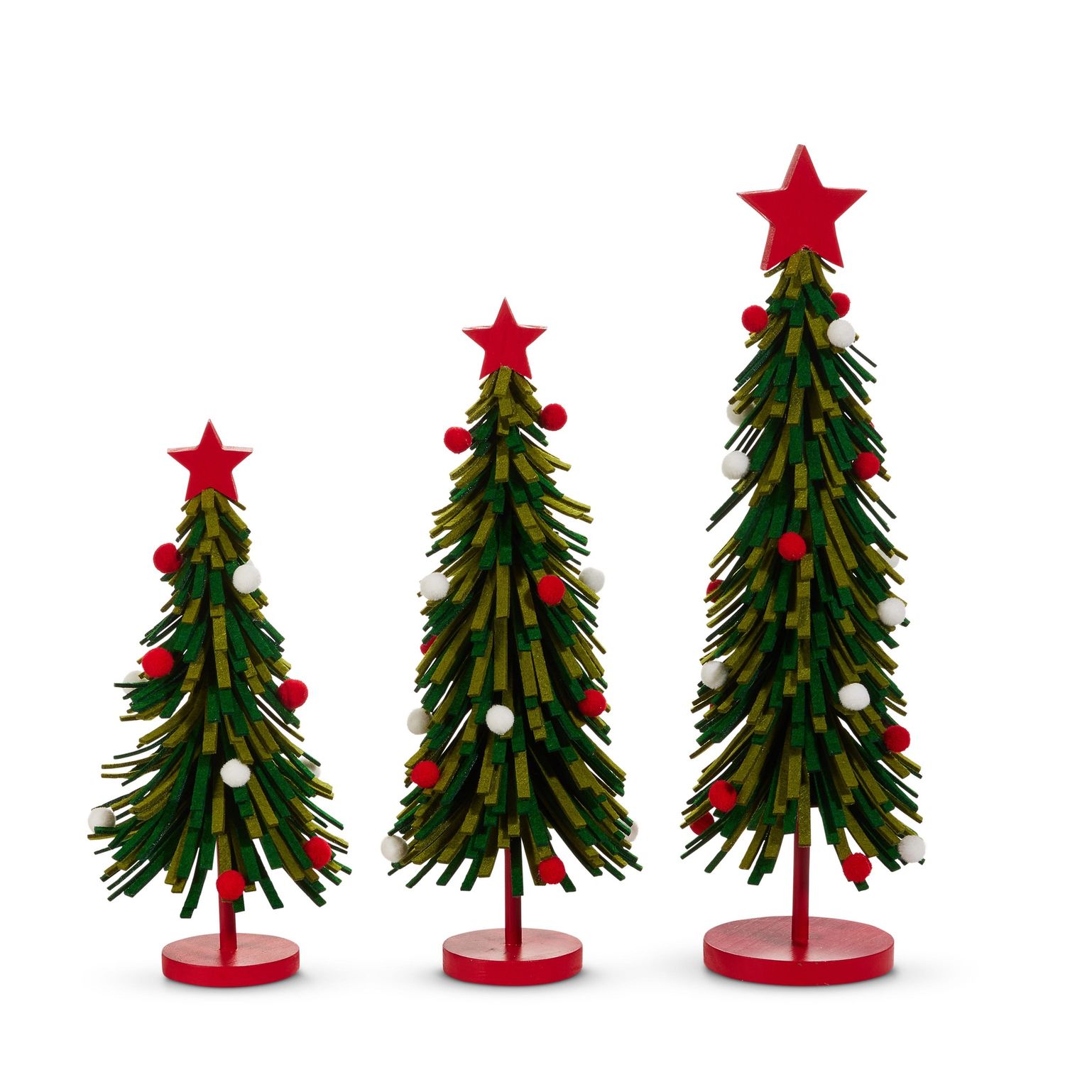 Red &amp; Green Felt Tree - Medium - 13"