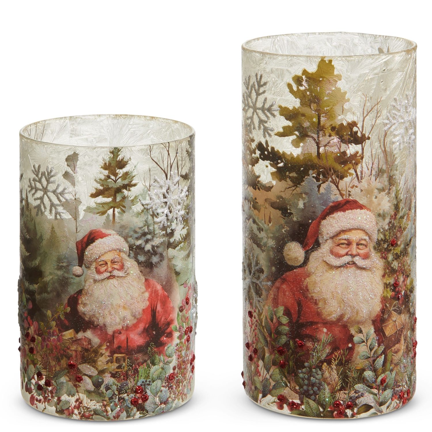 Forest Santa Candle Holder - Large - 8"