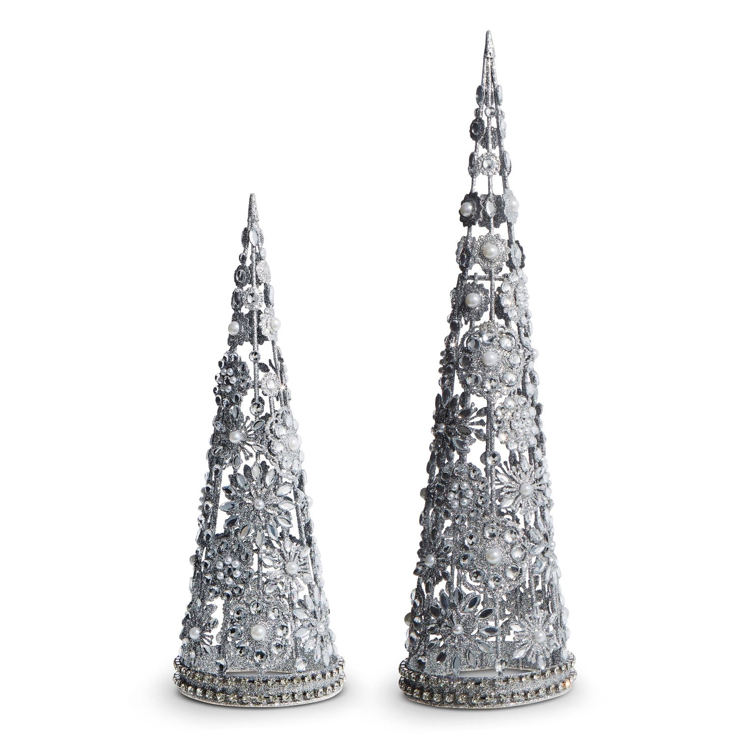 Silver Vintage Brooch Cone Tree - Large