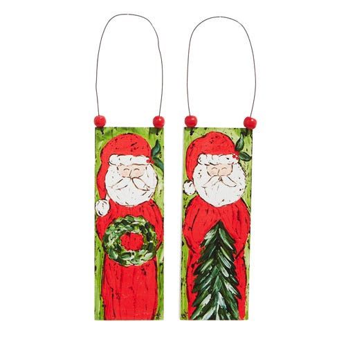 Santa Claus Wood Ornament - 2 Styles