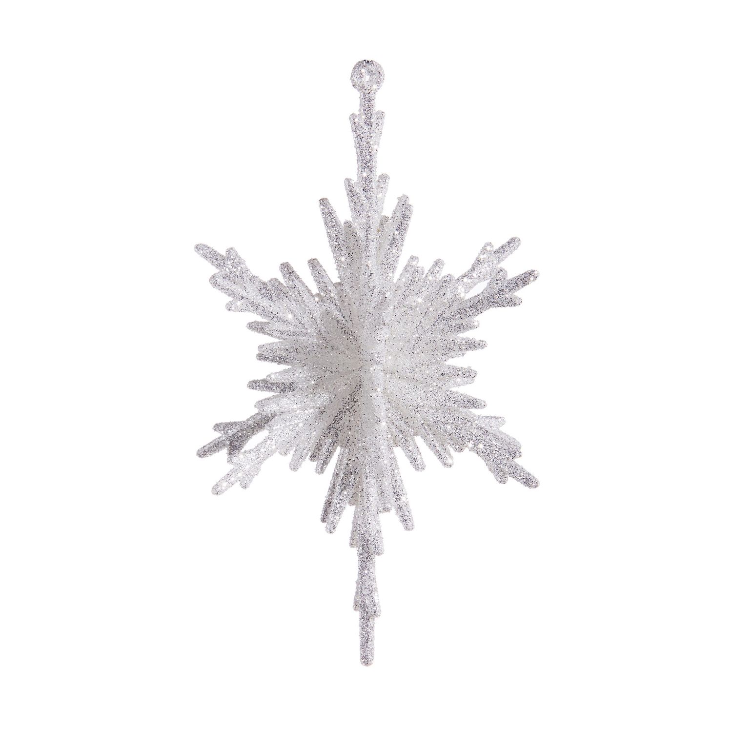 Silver Snowflake Glitter Ornament