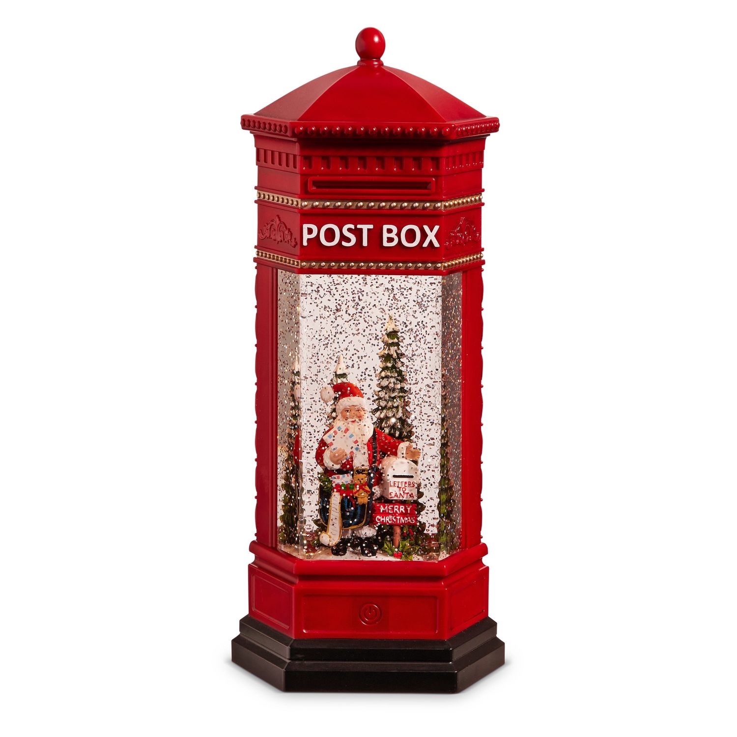 Water Lantern Santa Post Box 13" - Req 3 C, USB Inc, 6 Hour Timer