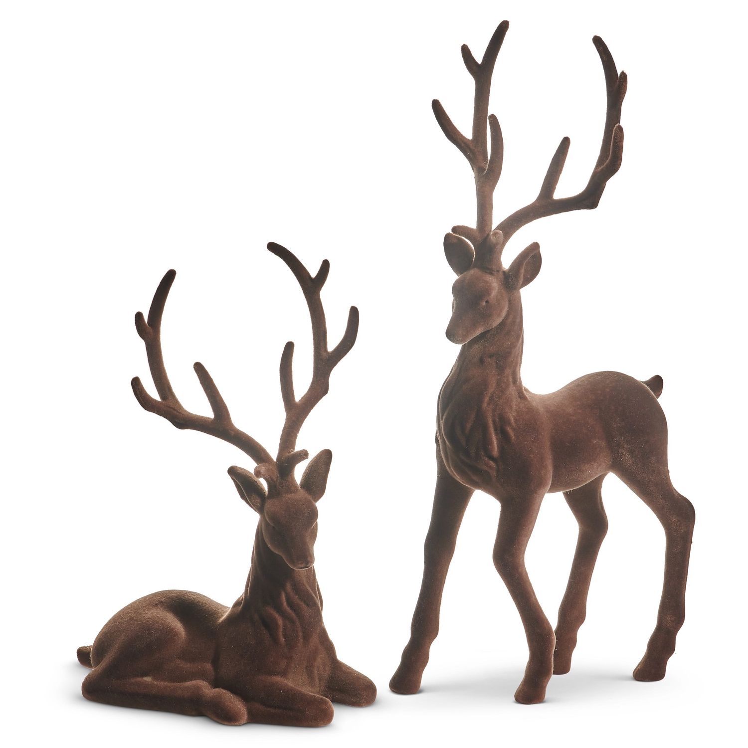 Brown Flocked Deer - 21" - 2 Styles