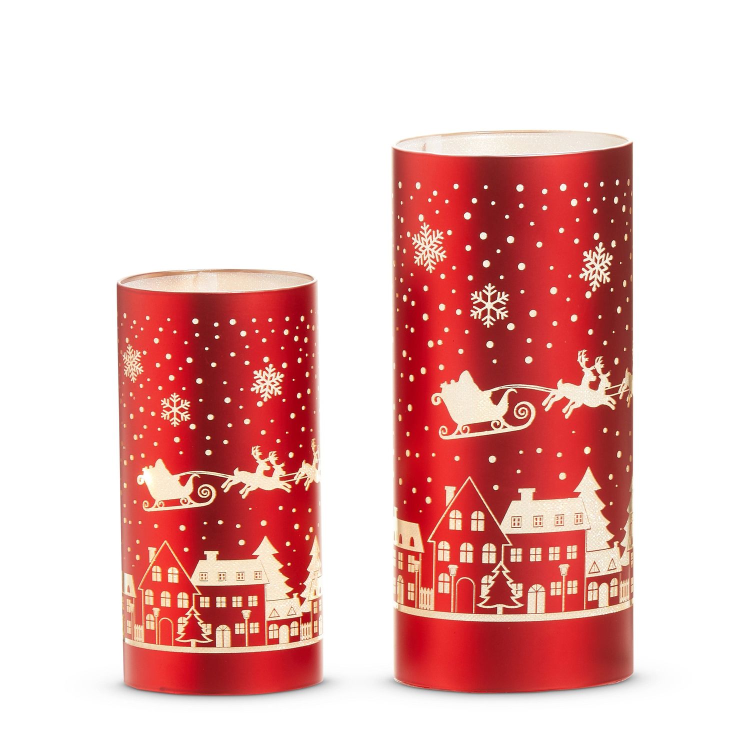 Lantern Christmas Town Lighted - Small - Red