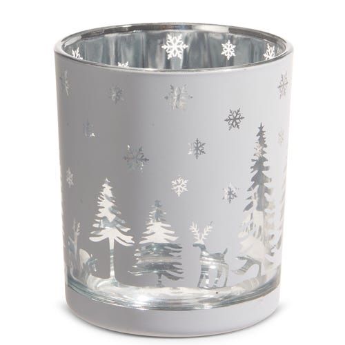 White Woodland Candle Holder - Small - 4"