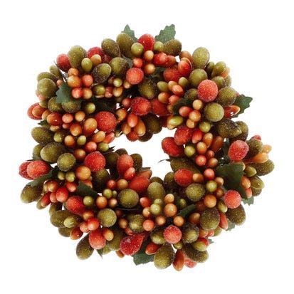 Beaded Berry Candle Ring - 5"