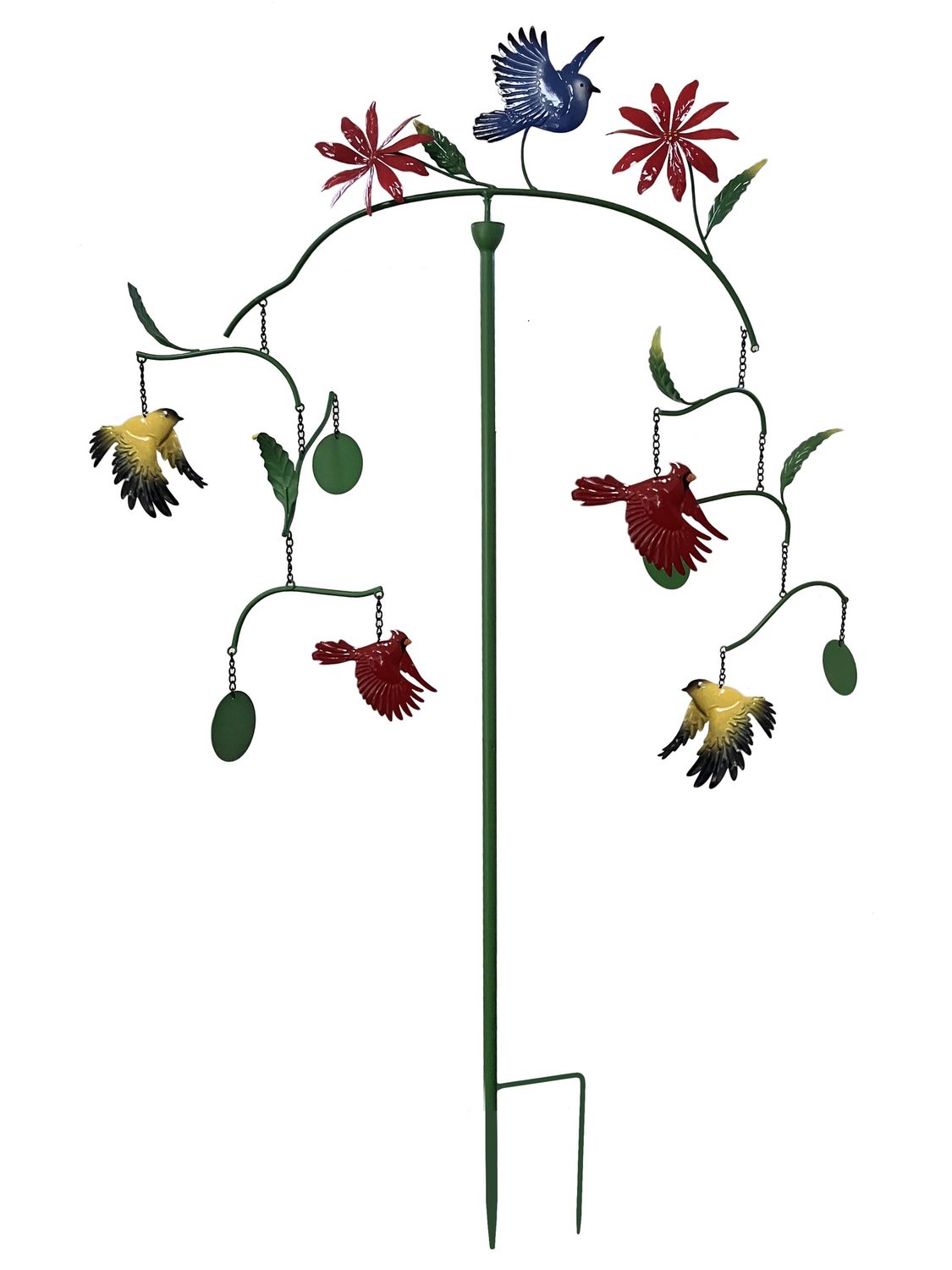 Birds Metal Ornament Stake 48"