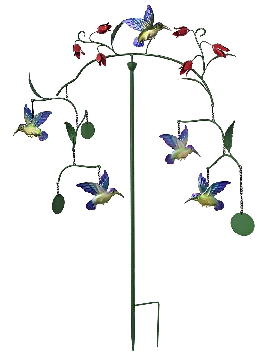 Blue Hummingbirds Balancing Stake 48"