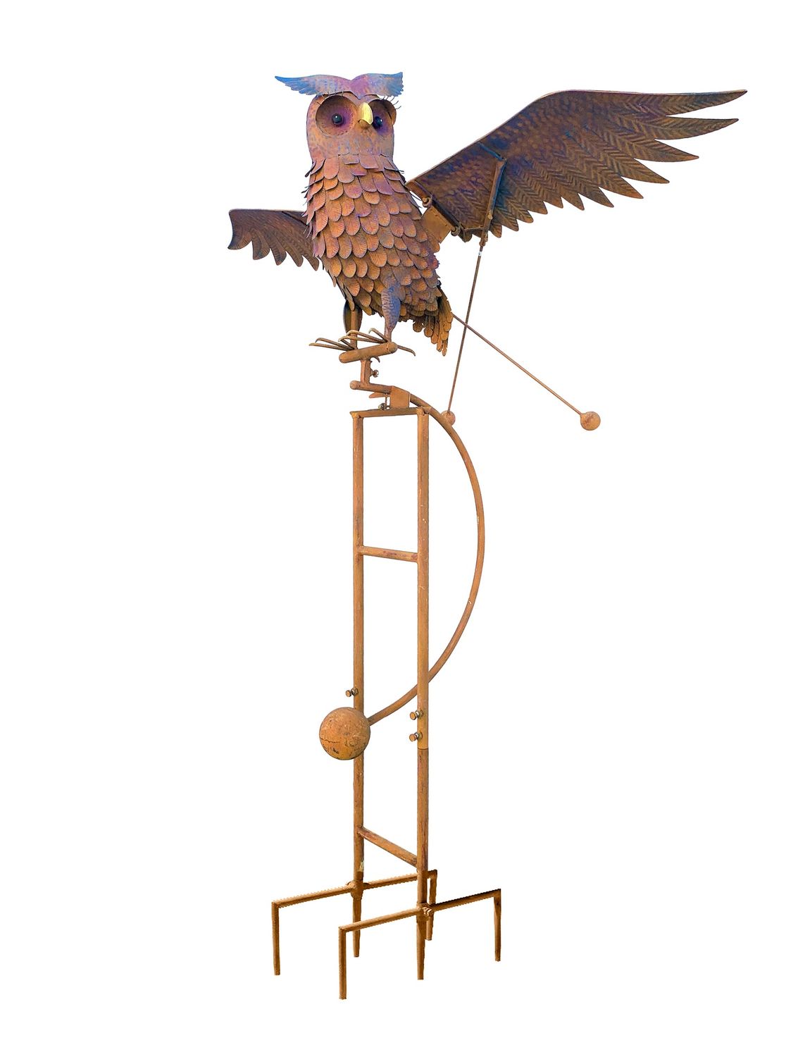 Metal Flying Owl Rocker Stake 81"