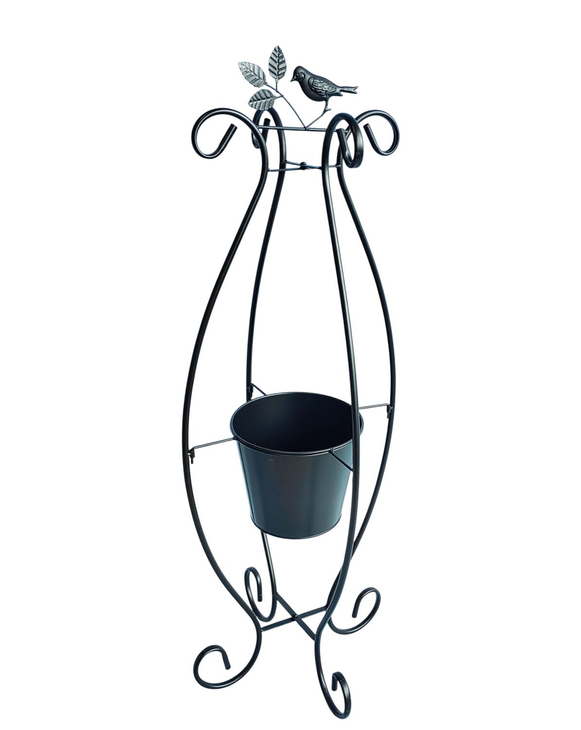 Black Plant Stand W/ Bird 39"
