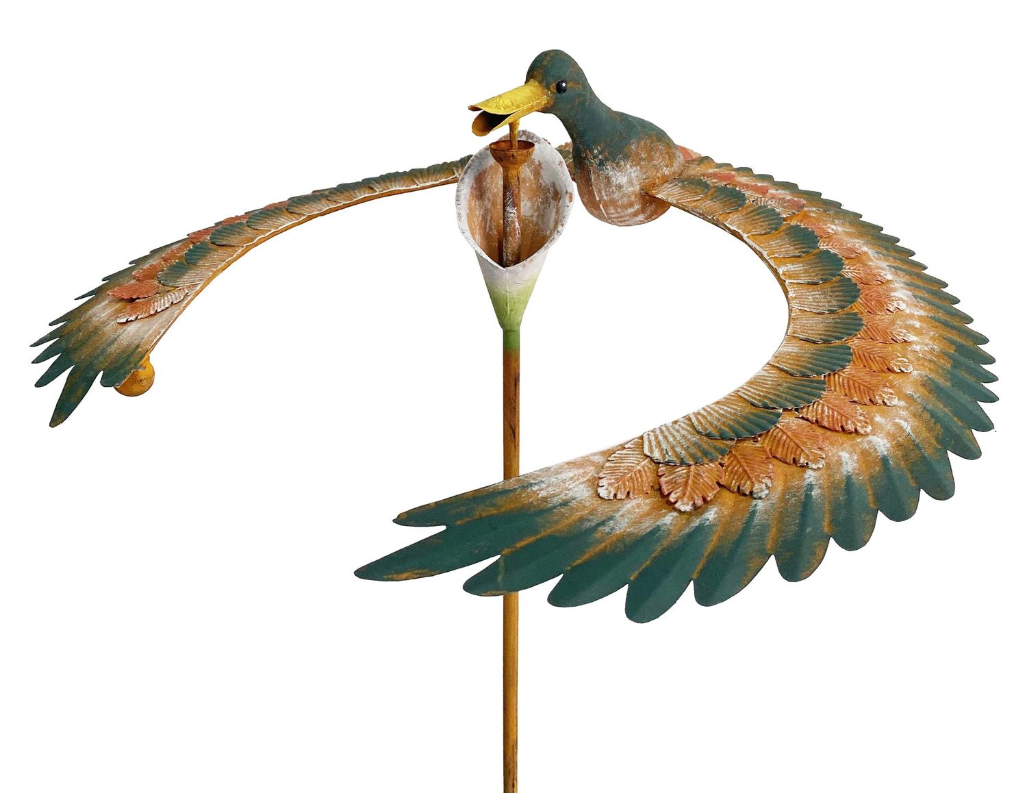Metal Rustic Duck Balancer Stake 42"