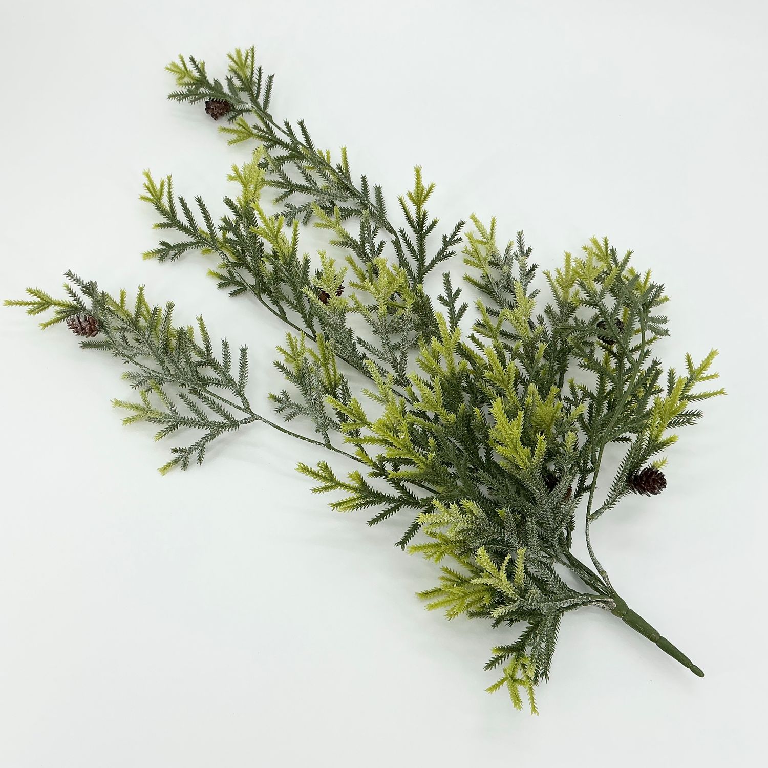 Hanging Iced Pine Bush With Cones - 28" - Green Natural