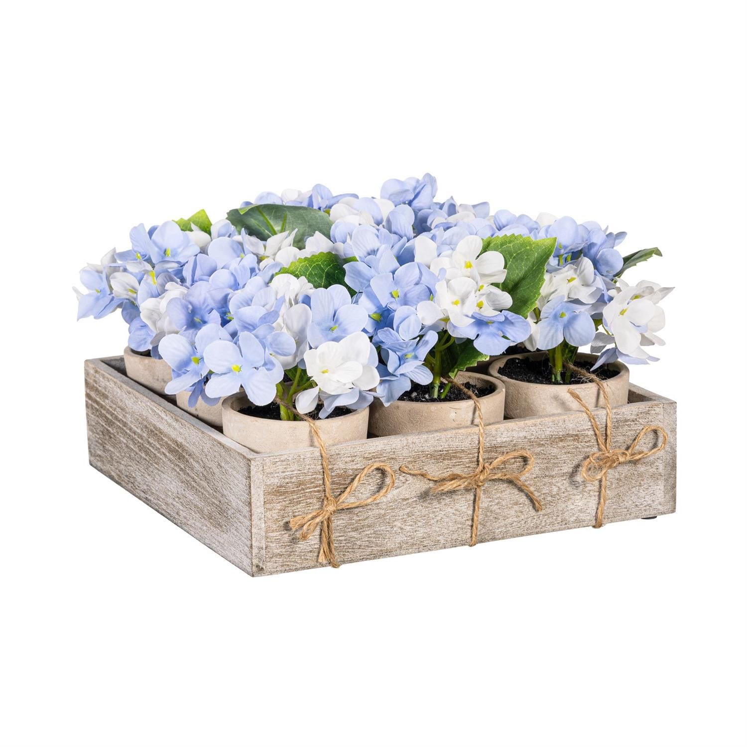 Faux Hydrangea In Pot - Purple