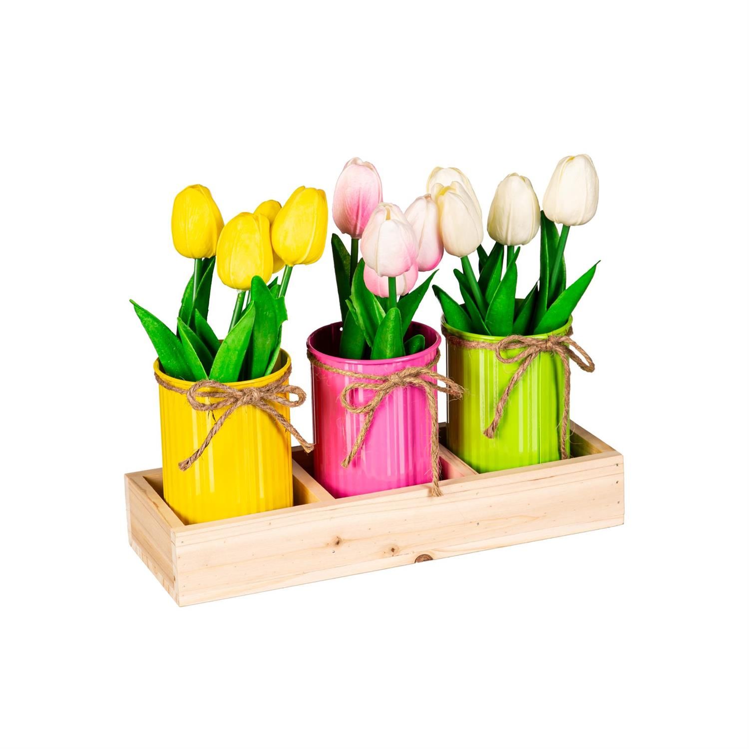 Spring Tulip Artificial Arrangement - 3 Styles - Sold Individually