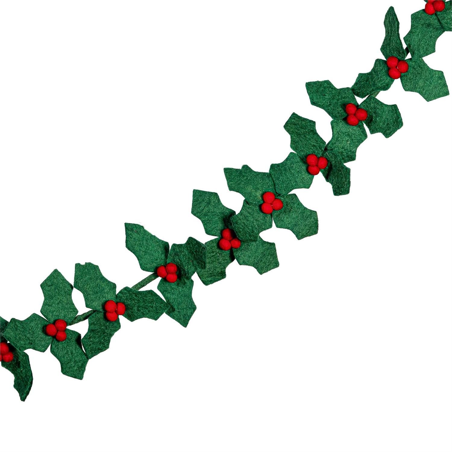 Felt Holly Garland - 75"