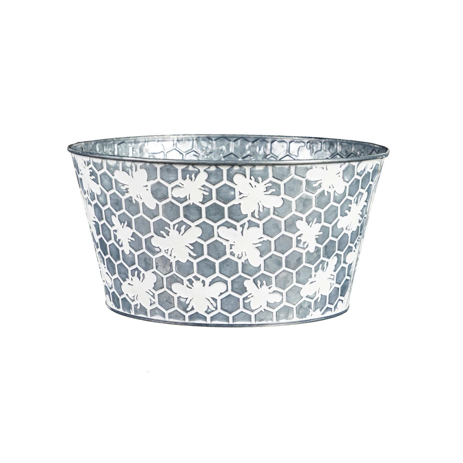 Embossed Metal Bee Planter - Large