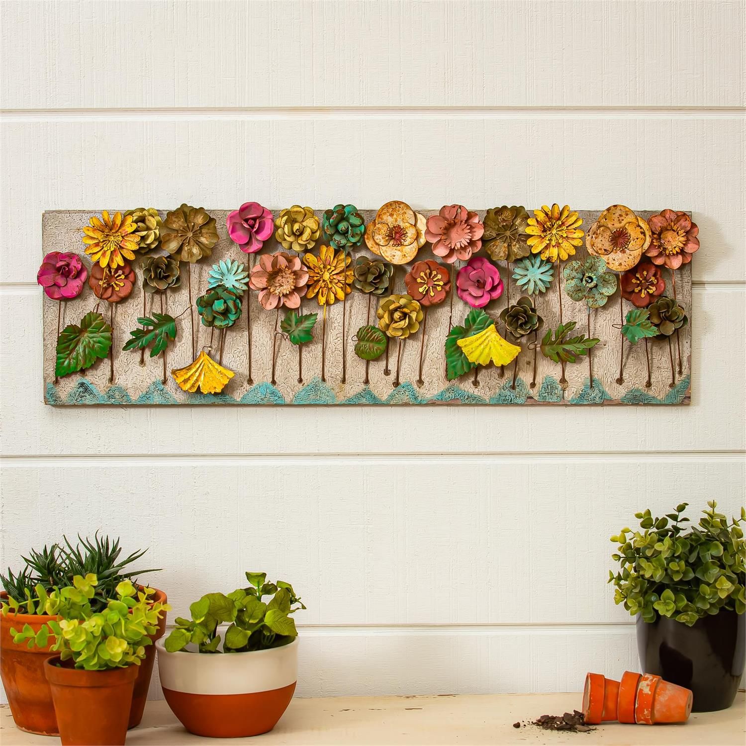 Colorful Flowers Rectangular Wall Decor - 30"