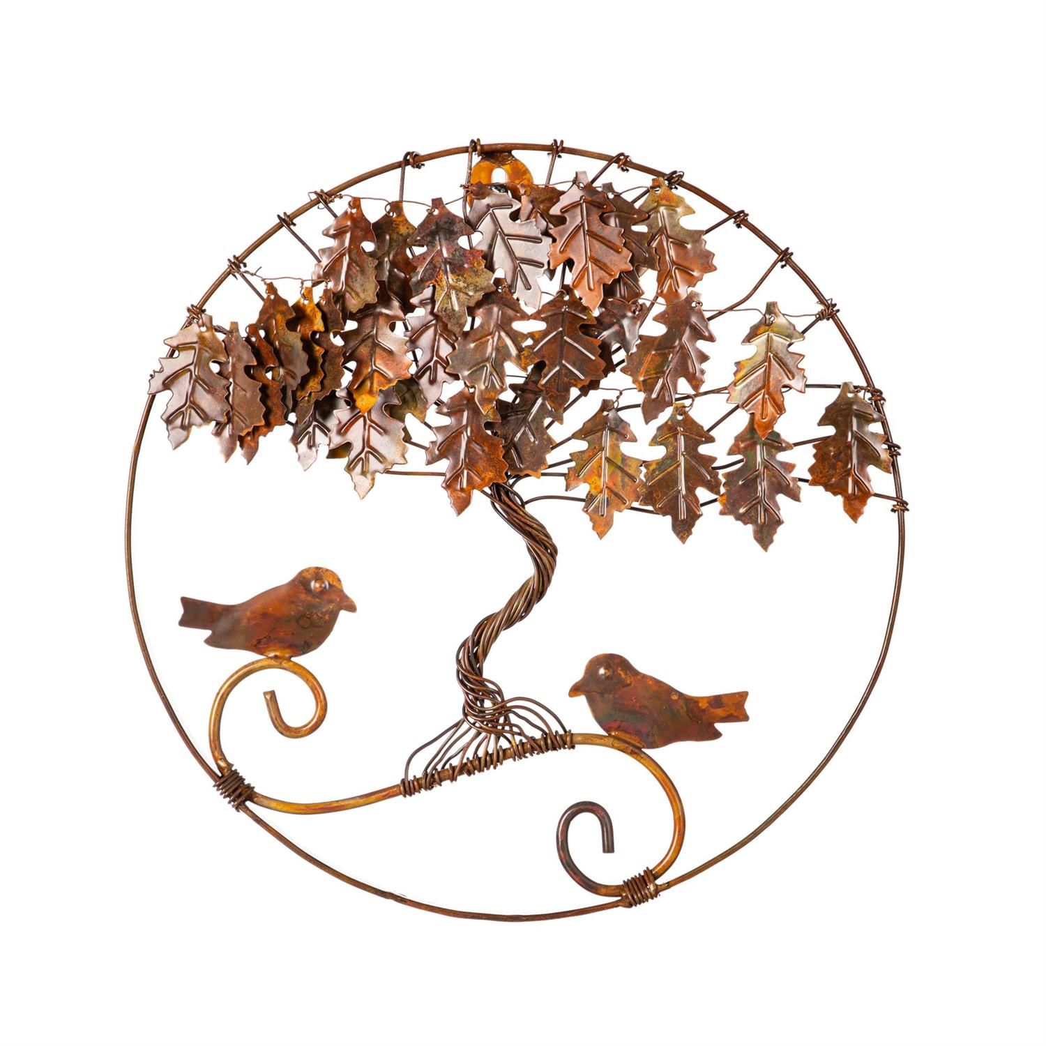 Twisted Tree w/ Birds Circular Wall Decor - 12"
