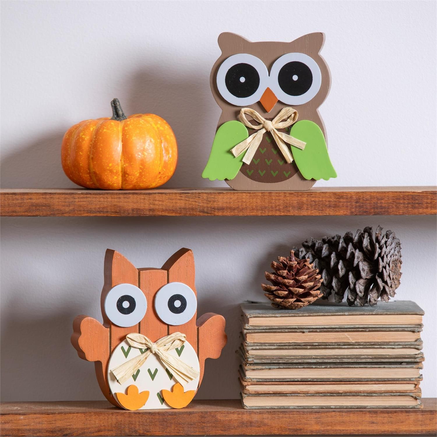 Wood Owl Table Decor - 2 Styles - Sold Individually
