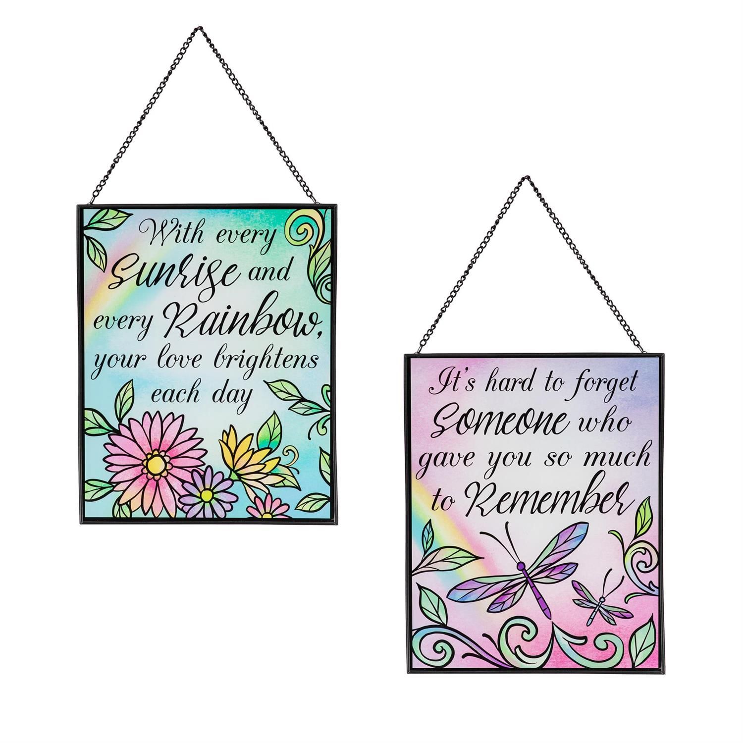 Memorial Stained Glass Decor - 8" X 10" - 2 Styles - Sold Individually