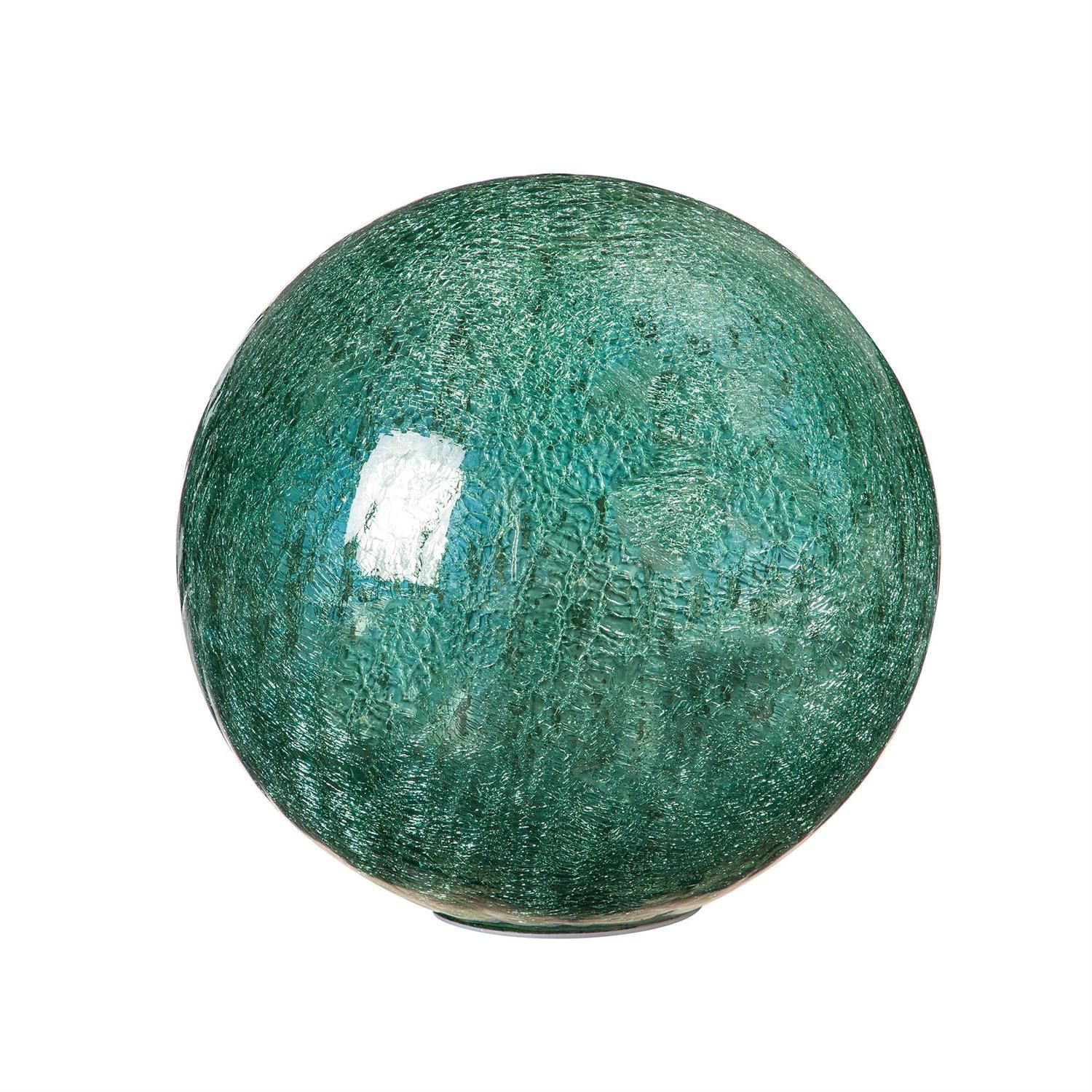 LED Green &amp; Gold Crackled Decorative Ball - 8"