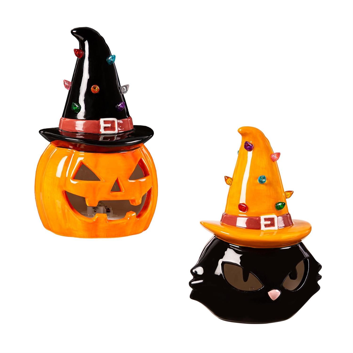 Pump/Cat Witch Hat Table Decor - 2 Styles - Sold Individually