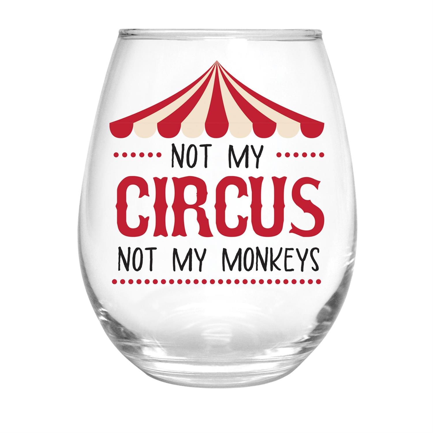 Stemless Wine Glass - Circus - 17 Oz