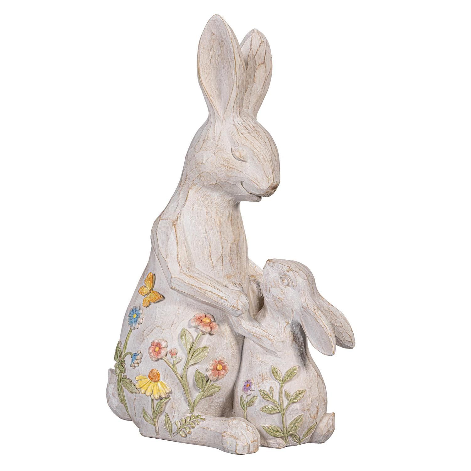 Resin Bunny Family Statue - 12"