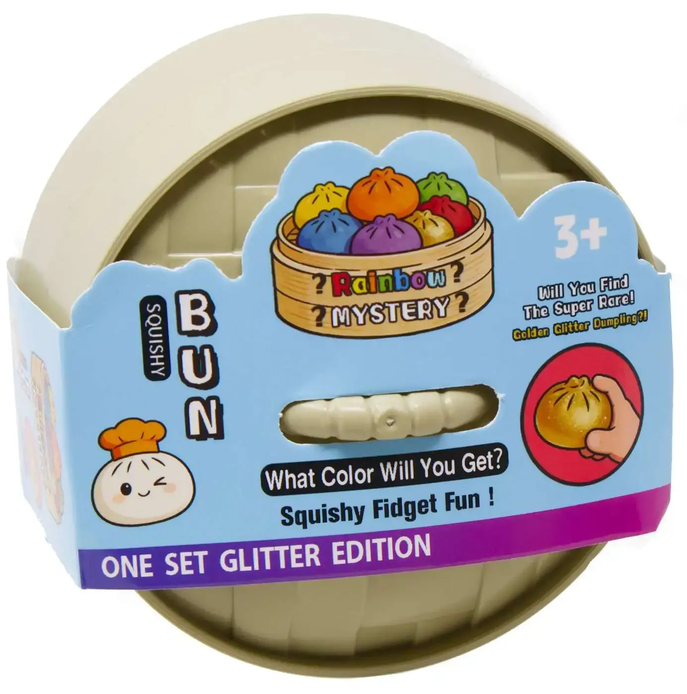 Rainbow Mystery Squishy Bun GLITTER Edition