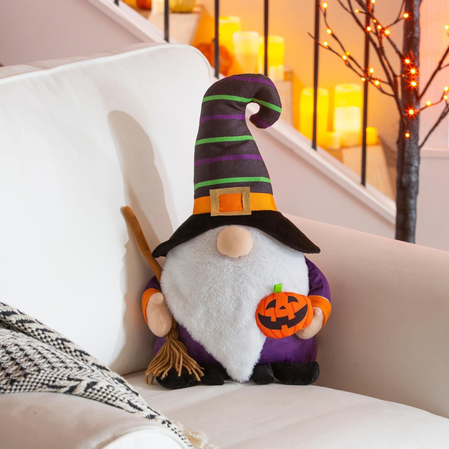 Shaped Pillow - 10X17 - Halloween Gnome