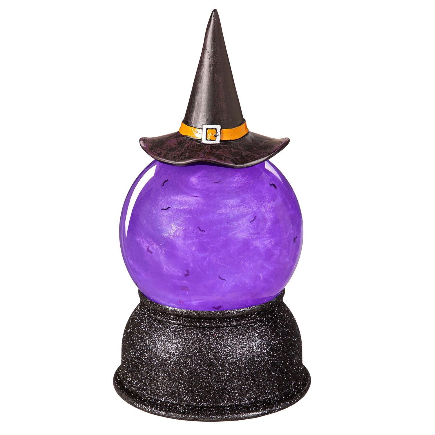 LED Witch Hat Waterglobe 8.5" - Requires 3 AA Batteries